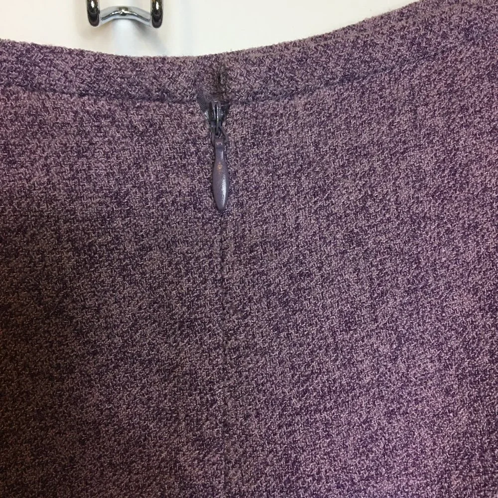 Kasper Purple Retro A-Line Peplum Hem Skirt 10P